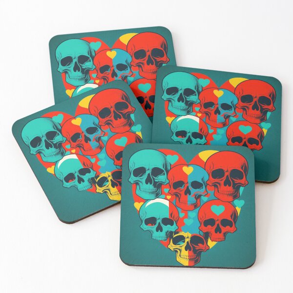 Aperçu de l'œuvre Pop Art Style of Skull and Heart Design créée et vendue par scollum.