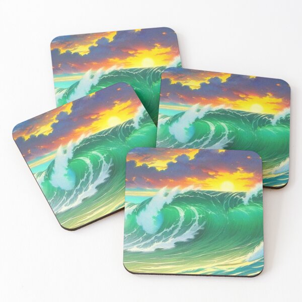 Item preview, beautiful waves and sunset Anime scenery designed and sold by hedoniism-shop.