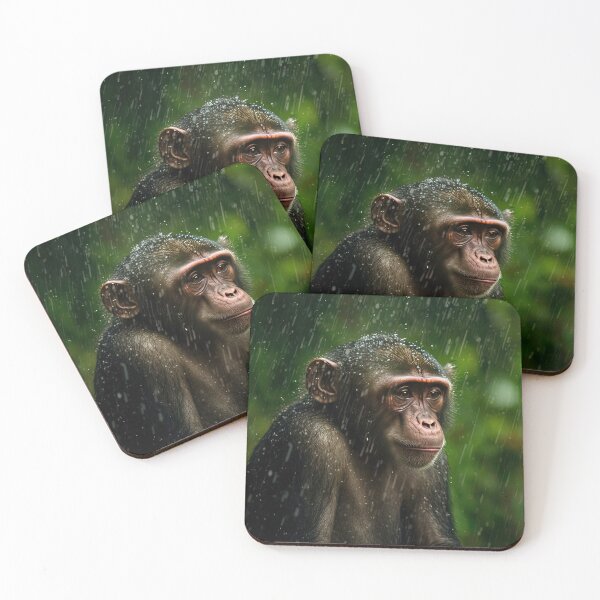 Item preview, Monkey Contemplating in Rainforest Heavy Rain in Jungle designed and sold by ImageVortex.