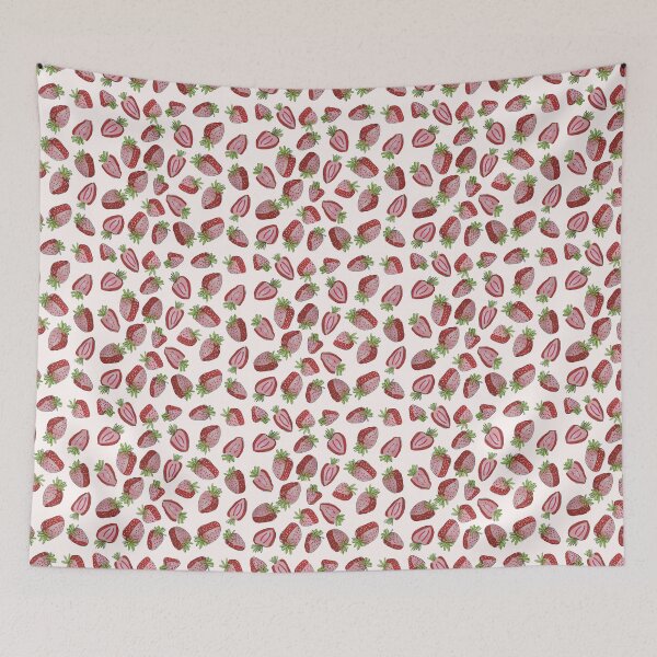 Item preview, Strawberry Repeat Pattern designed and sold by GingaNinjaDraws.