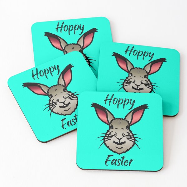Item preview, HOPPY EASTER  - A smiling, happy bunny rabbit designed and sold by LadySquiggle.
