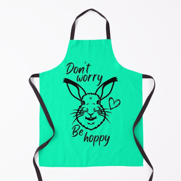Item preview, Don't worry be HOPPY - A smiling, happy bunny rabbit designed and sold by LadySquiggle.