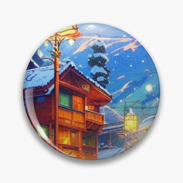Item preview, Cozy log cabins on the mountain Anime scenery designed and sold by hedoniism-shop.