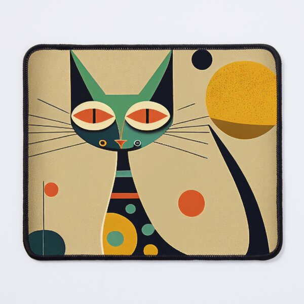 Item preview, Mid Century Cat 18 Art Abstrait Peinture Décoration Murale designed and sold by winterkitty88.