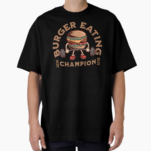 Item preview, Burger Eating Champion - Funny Fast Food Hamburger designed and sold by TheButtonCrew.