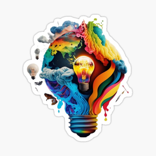 Item preview, Colorful Idea Burst Lightbulb Design designed and sold by SenchoPoro.