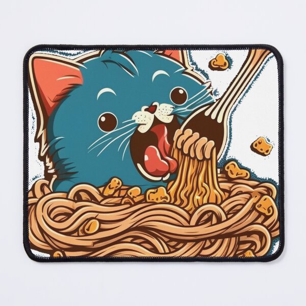 Item preview, cat eating spaghetti, charming designed and sold by Benjamin Christopher.