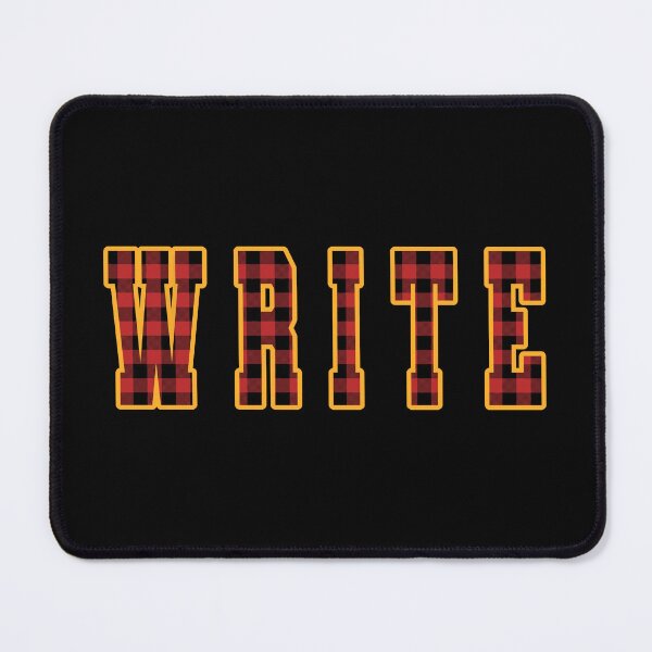 Item preview, WRITE written in red Plaid Varsity Letters with Gold Outline designed and sold by Grepthor.