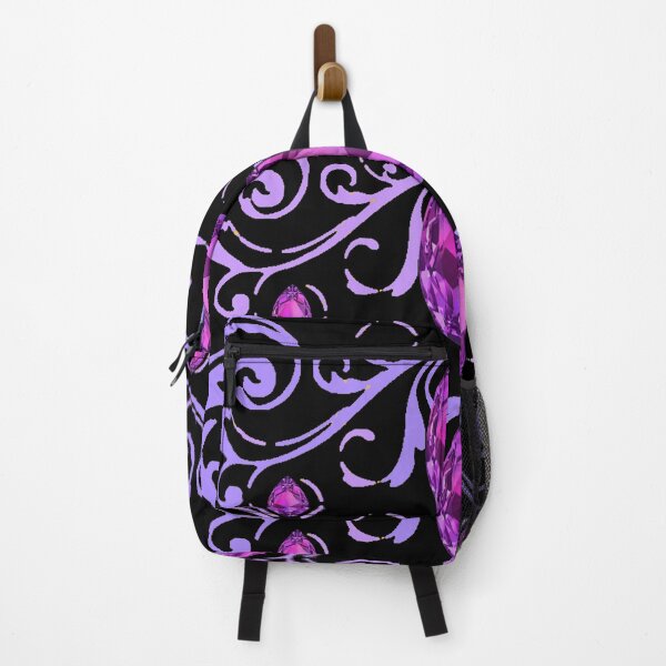 Item preview, PURPLE AMETHYST FEBRUARY BIRTHSTONE PATTERN BLACK ART designed and sold by sharlesart.