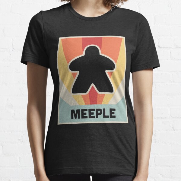 Modern Blue Sunset Adventure Meeple Flat Design Board Game t-shirt