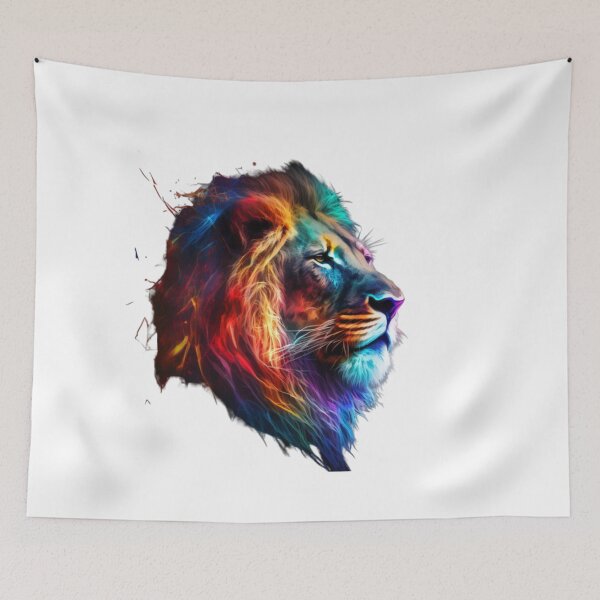 Item preview, Beautiful Lion - Colourful Art designed and sold by GloriousArtSKD.