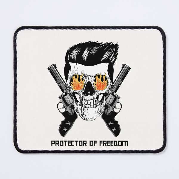 Item preview, Protector of Freedom patriotic skull with dual revolvers designed and sold by dreamwearprints.
