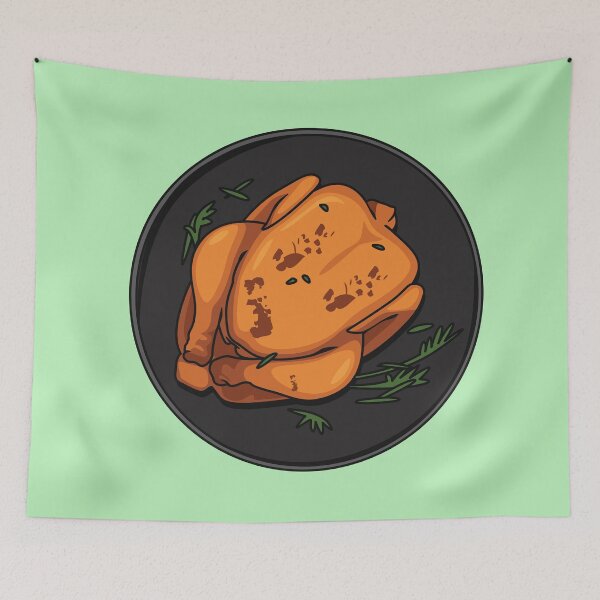 Item preview, Roast chicken cartoon illustration designed and sold by Misscartoon.