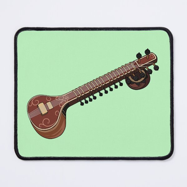 Item preview, Sitar cartoon illustration designed and sold by Misscartoon.