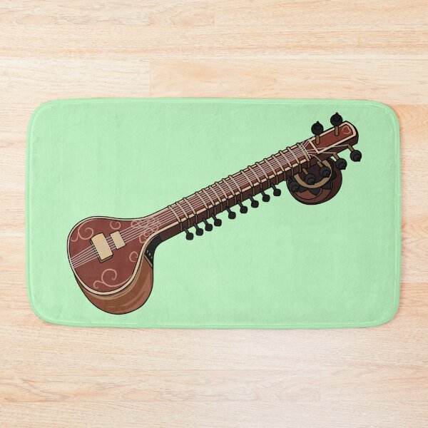 Item preview, Sitar cartoon illustration designed and sold by Misscartoon.