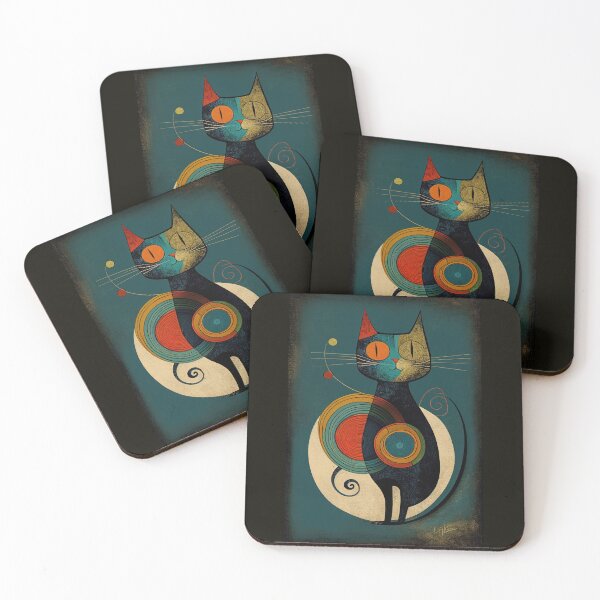 Item preview, Mid Century Cat 22 Abstract Art Print Painting Wall Decor designed and sold by winterkitty88.