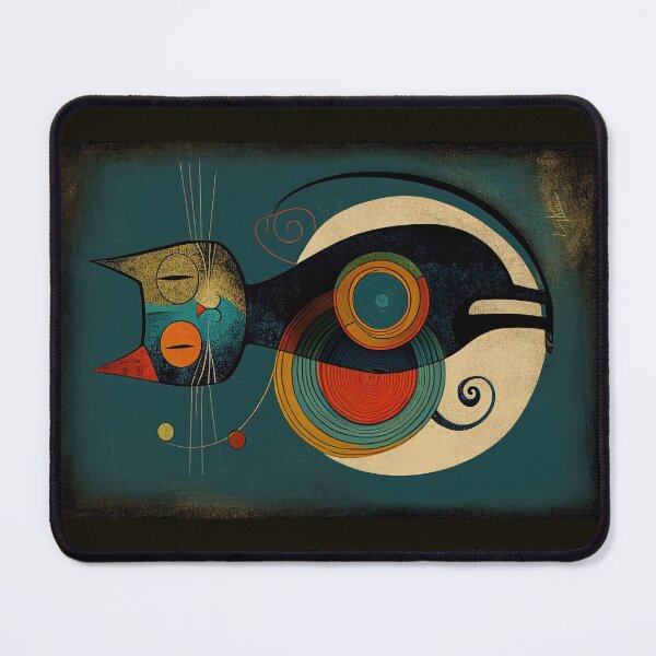 Item preview, Mid Century Cat 22 Abstract Art Print Painting Wall Decor designed and sold by winterkitty88.