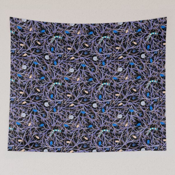 Item preview, Blue World in the Mosses on Black  designed and sold by dKarthdesign.