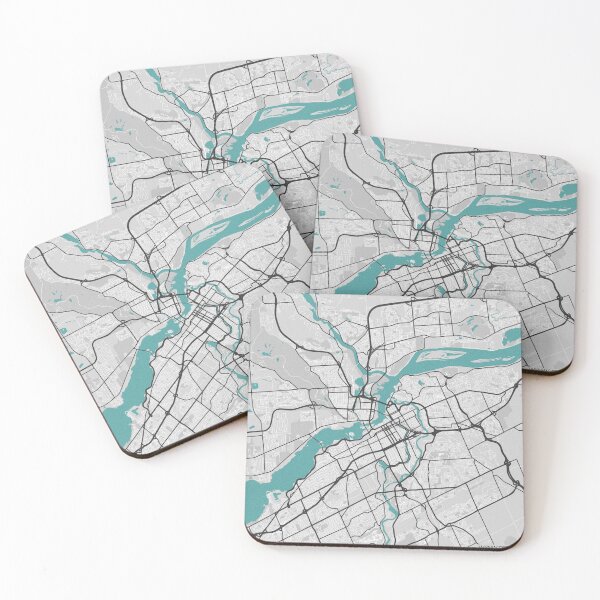 Item preview, Ottawa ON / Gatineau QC Canada Map - Minimal Style w/ Roads designed and sold by wxnw-designs.