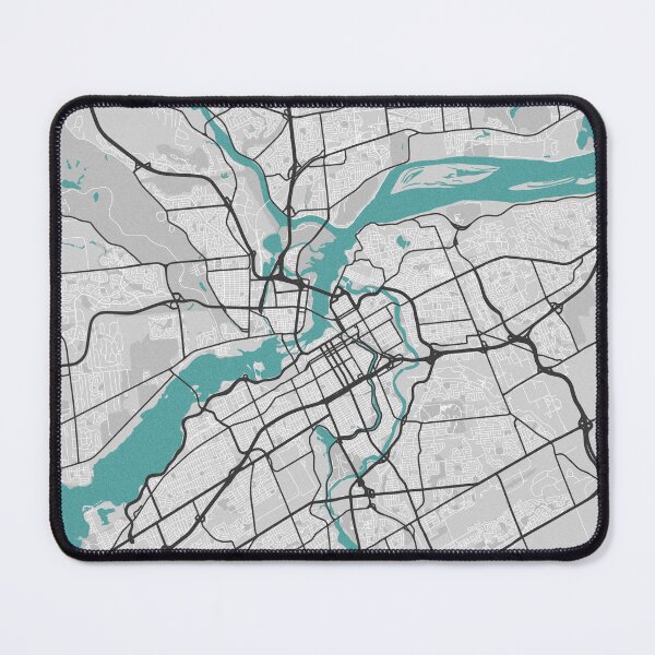 Item preview, Ottawa ON / Gatineau QC Canada Map - Minimal Style w/ Roads designed and sold by wxnw-designs.