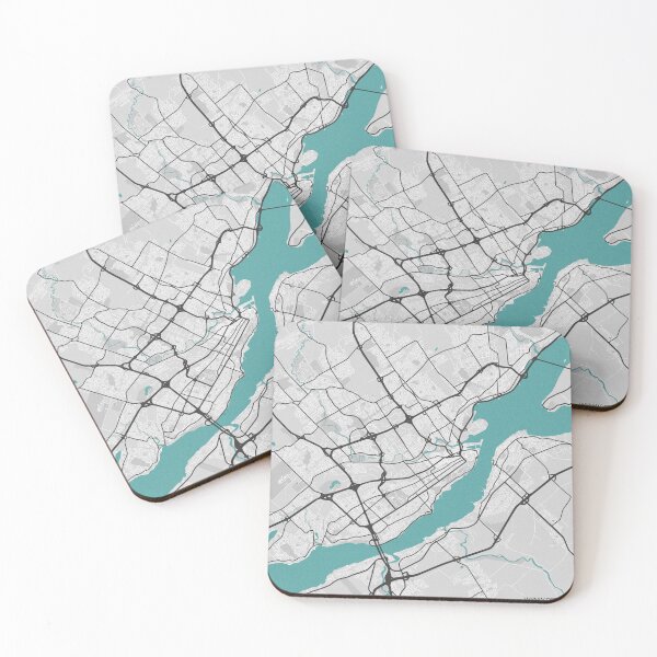 Item preview, Quebec City QC Canada Map - Minimal Style w/ Roads designed and sold by wxnw-designs.