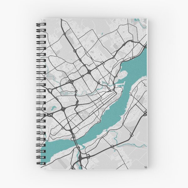 Item preview, Quebec City QC Canada Map - Minimal Style w/ Roads designed and sold by wxnw-designs.