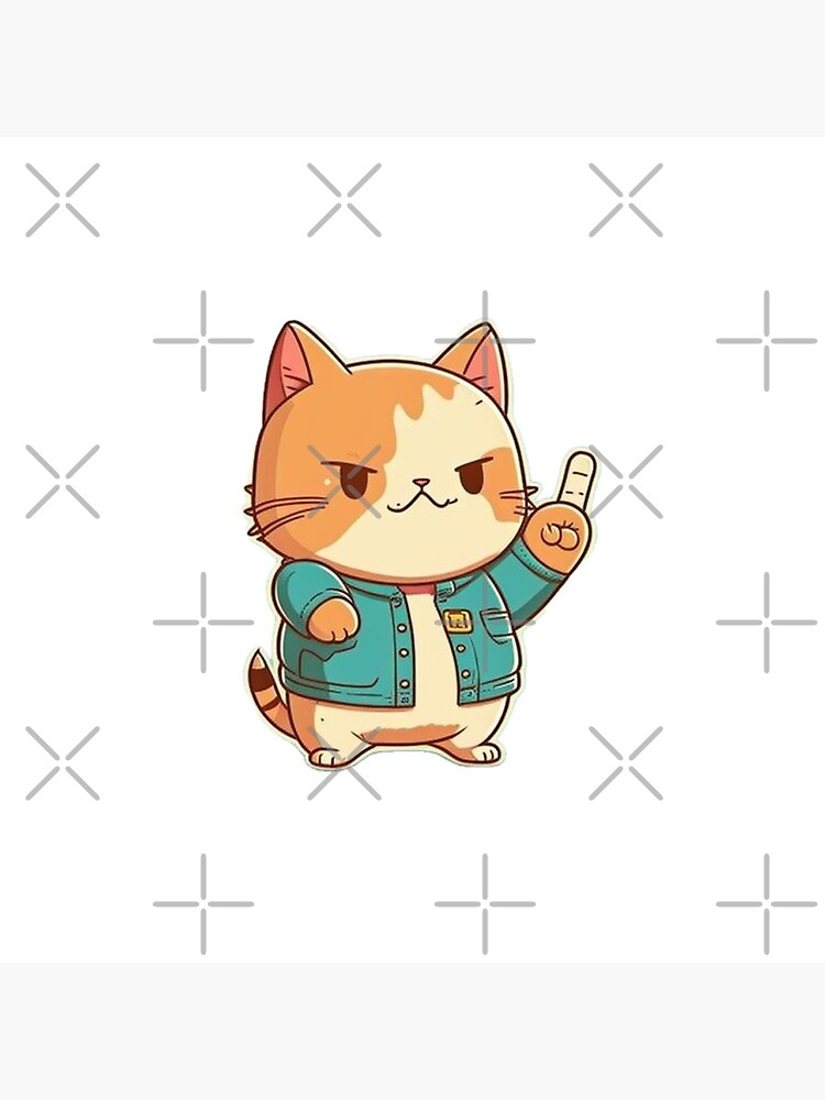 Cat holding up middle paw finger Pin