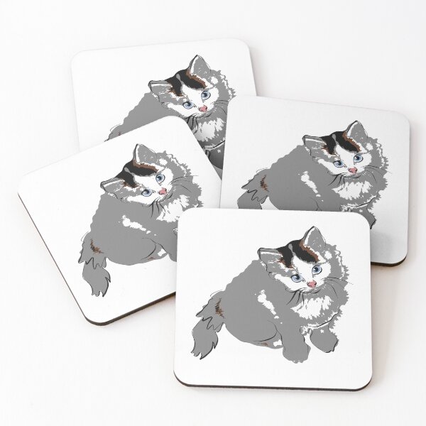 Item preview, Fluffy Kitty Cat - Stencil designed and sold by Littleviews.
