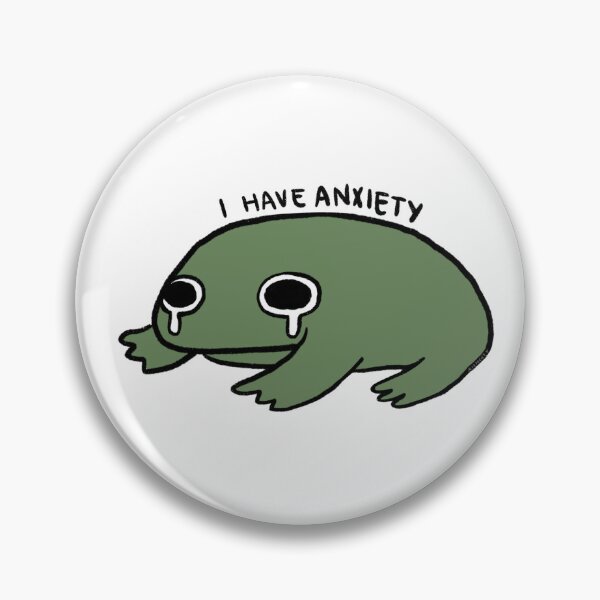 Item preview, I Have Anxiety | Crying Sage Green Frog designed and sold by iristocat.