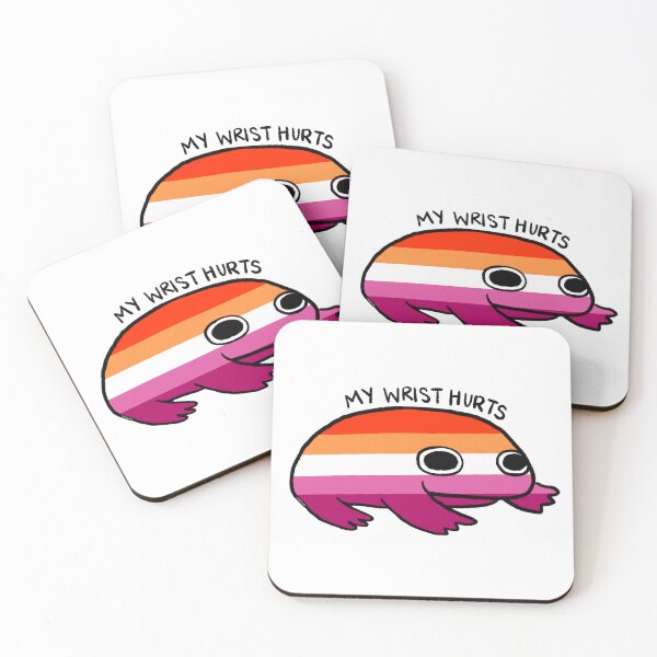 Item preview, My Wrist Hurts | Lesbian Pride Flag Frog designed and sold by iristocat.