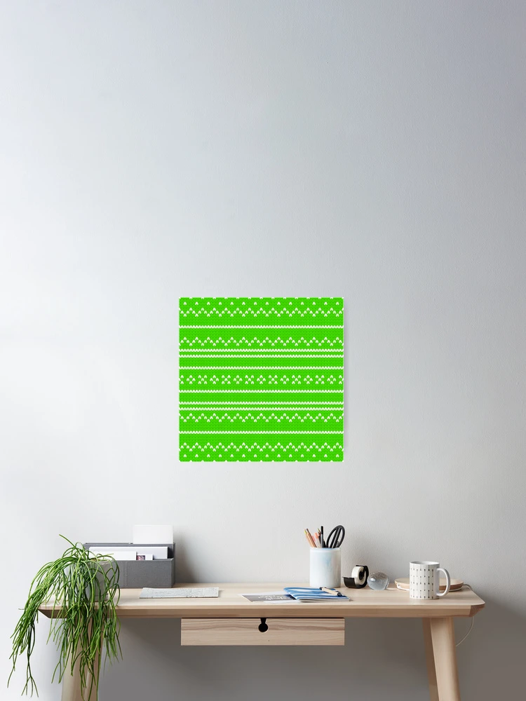 Thumbnail 2 of 3, Poster, Knitting Pattern In Green designed and sold by Patternawy.