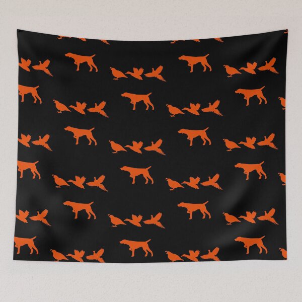 Item preview, German shorthair pointer with birds bright orange and white items designed and sold by Horsequeenozie.