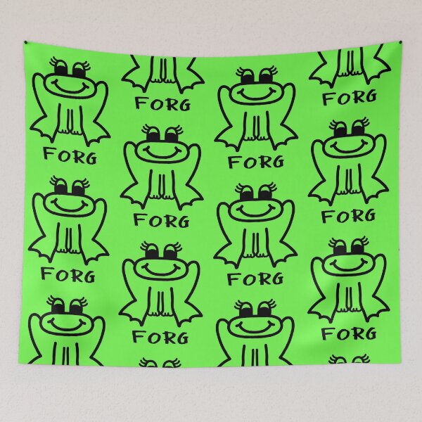 Item preview, Happy Little FORG - Funny Frog Meme - Black designed and sold by LadySquiggle.