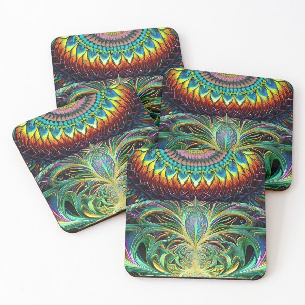 Item preview, Vibrant Fractal Flowers in the Cathedral of Sun: A Psychedelic Digital Painting designed and sold by TrippyTextiles.
