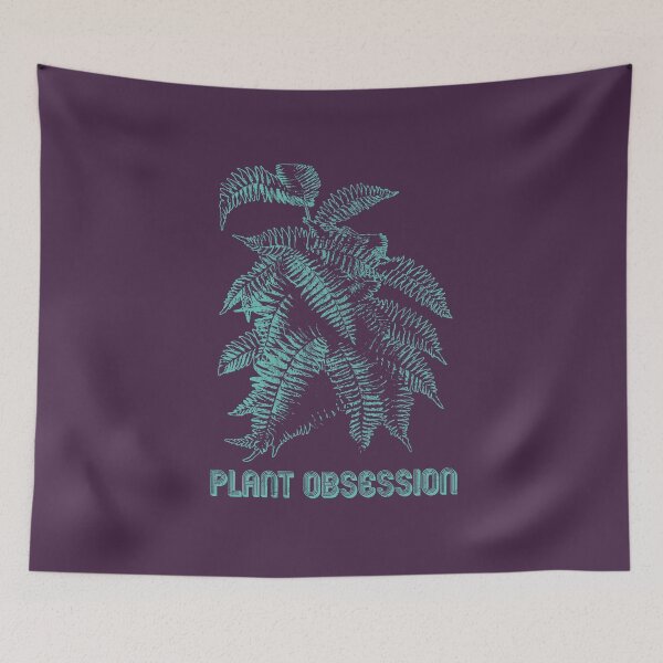Item preview, Plant Obsessed | Teal Artwork | designed and sold by VintagePlantJoy.