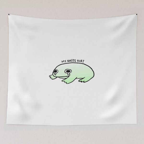 Item preview, My Knees Hurts | Crying White to Green Gradient Frog designed and sold by iristocat.