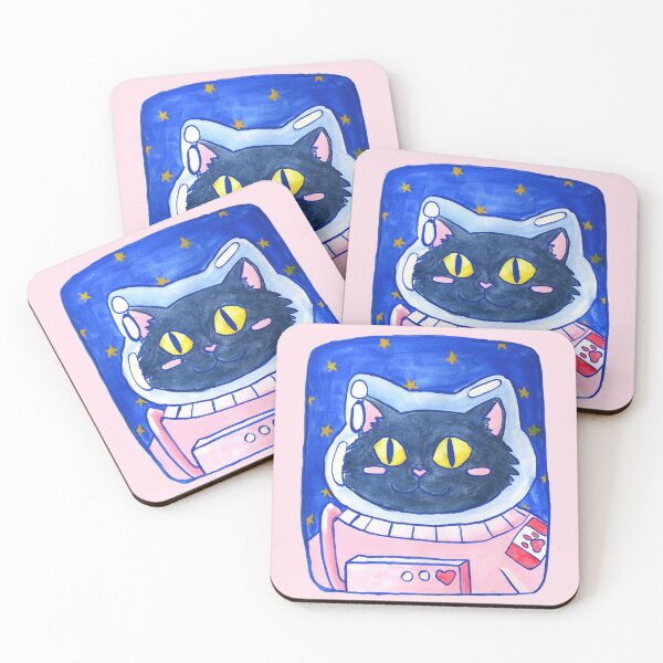 Item preview, Cat-Stronaut Astronaut Gouache Painting designed and sold by janikiu.
