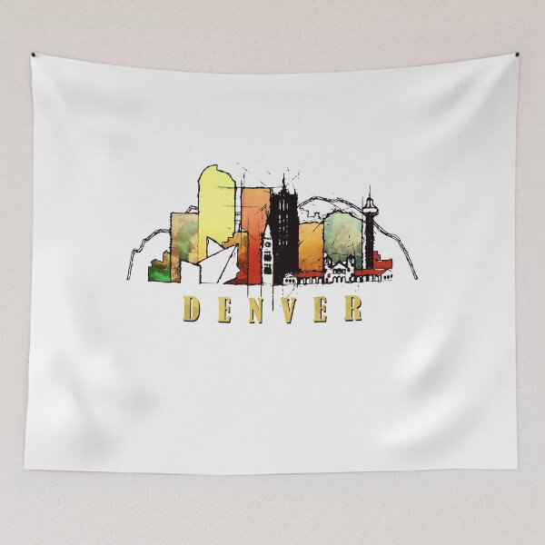 Item preview, Denver Colorado Colorful Skyline designed and sold by IvonDesign.