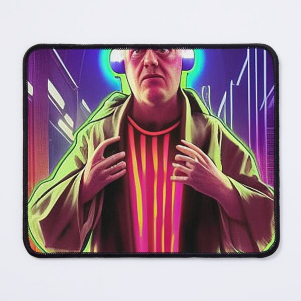 Item preview, Cyberpunk Aleister Crowley The Great Beast of Thelema with earphones painted in a Surrealist and Impressionist style designed and sold by Ataraxia  Apparel.