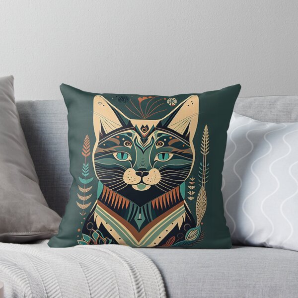 Item preview, Boho Cat 2 Abstract Art Print Painting Wall Decor designed and sold by winterkitty88.