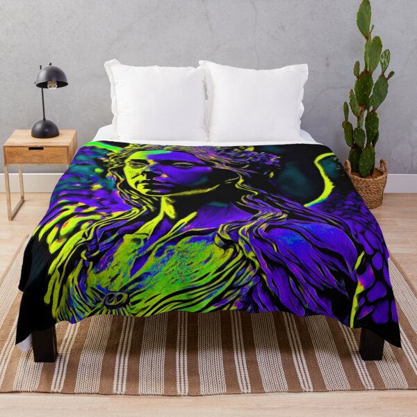 Item preview, Dark Angel Neon Art Green Purple designed and sold by WildArtDesigns.