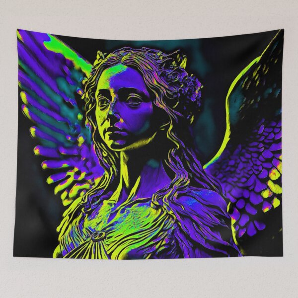 Item preview, Dark Angel Neon Art Green Purple designed and sold by WildArtDesigns.