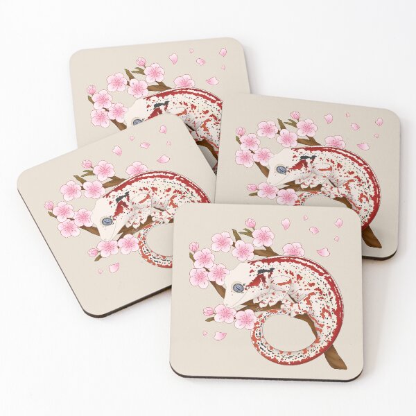 Item preview, Red Stripe Gargoyle Gecko With Sakura Flowers II designed and sold by anacecilia.