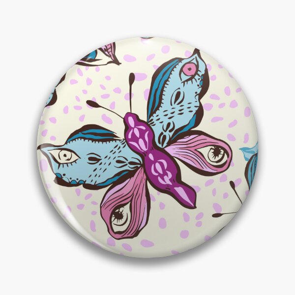 Item preview, Moths as Butterflies Scattered in Cream designed and sold by ElaMilkoDESIGN.