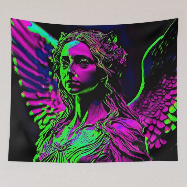 Item preview, Dark Angel Neon Art Green Pink designed and sold by WildArtDesigns.