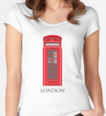 London Telephone Box Women's Fitted Scoop T-Shirt