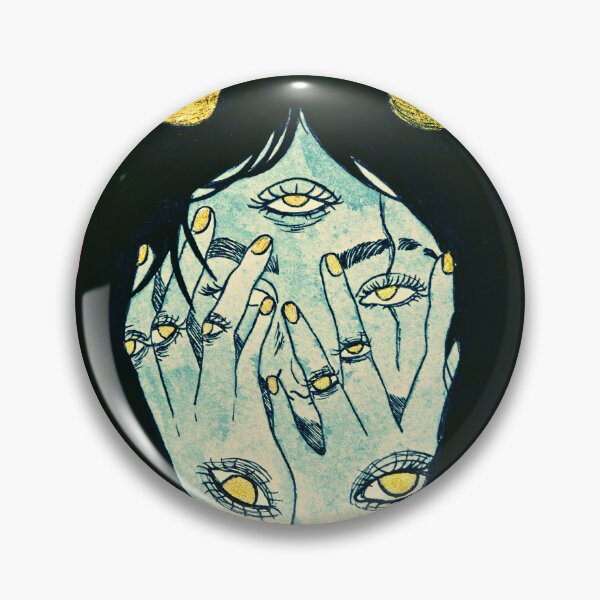 Item preview, All Seeing Eye Possessed Girl Hiding Inside - Cross Tone | DEMONSIZED designed and sold by Demonsized.