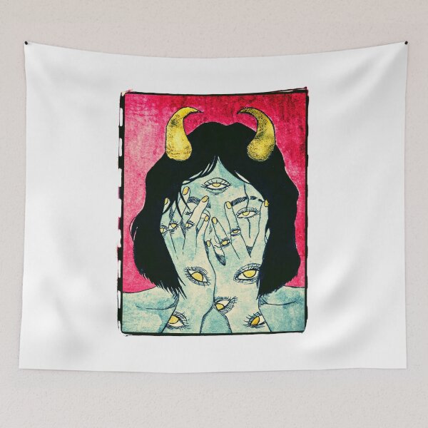 Item preview, All Seeing Eye Possessed Girl Hiding Inside - Cross Tone | DEMONSIZED designed and sold by Demonsized.