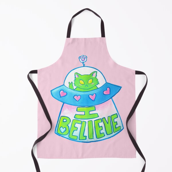 Item preview, "I Believe" Alien UFO Cat designed and sold by janikiu.