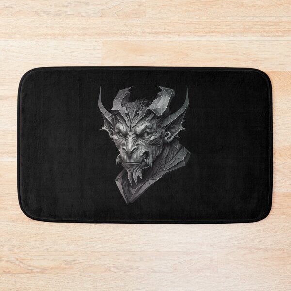 Item preview, gray duotone stone creepy satyr gargoyle designed and sold by LuckyRonin.